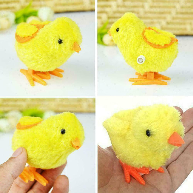 Plush Jumping Cartoon Chicken Baby Children Plush Fluffy Clockwork Toys N0S0