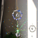 #A Crystal Diamond Prisms Hanging Light Catcher Moon Star Ornament for Living Ro