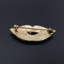 UEB Sexy Elegant Women's Crystal Lips Costume Brooches Creative Kiss Pin Schmuc