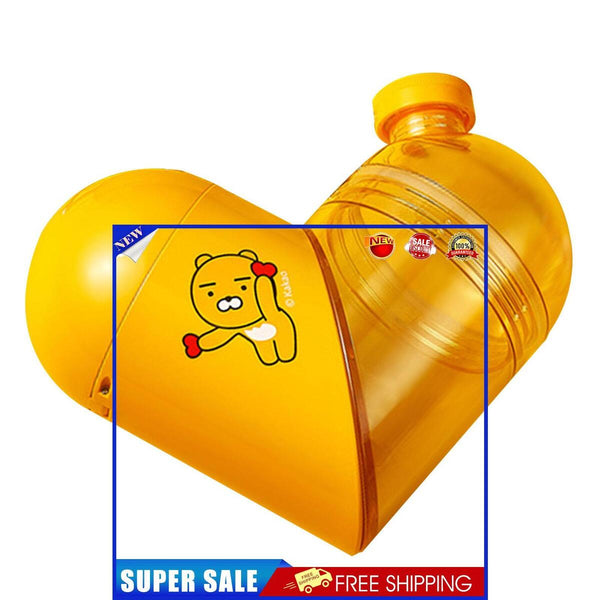 Water Bottle - Love Heart Storage Rotatable Water Bottle for Sport (Yellow)