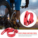 MTB Bike Road Quick Release Seat Post Clamp Saddle Tube Clip (Red 31.8mm)