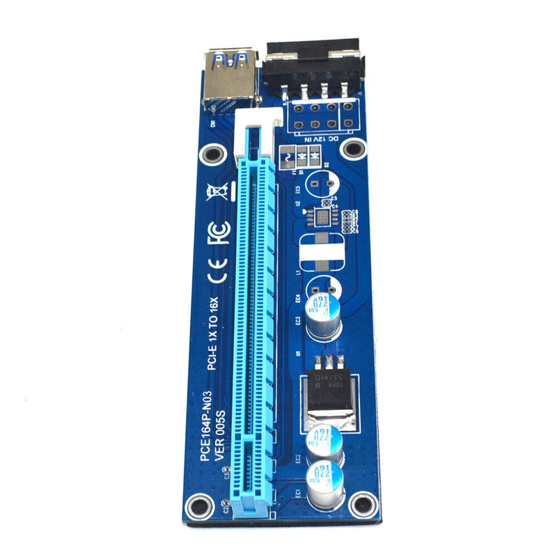 15pcs USB 3.0 PCI-E Express 1x 16x Extender Riser Card Adapter Power Cable