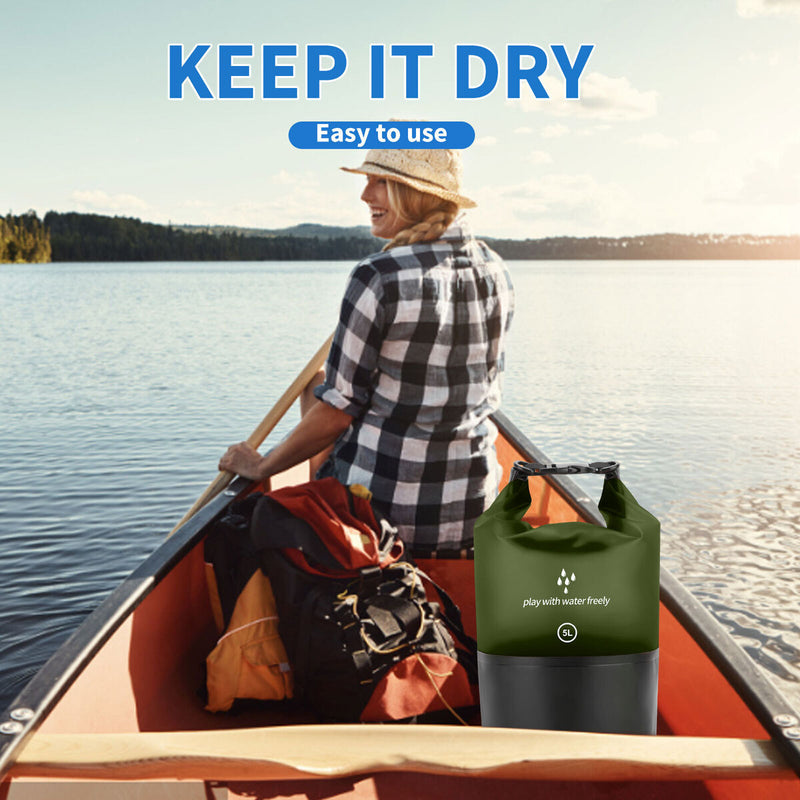 Waterproof Airtight Storage Bucket Bag with Adjustable Shoulder Strap and Handle