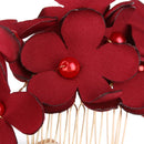 Jewelry Romantic Bridal Clips Bridesmaid Tiara Red Flower Hair Pin  Hair Combs