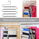 S-Shape Pants Hangers 5 Layer Non Slip Closet Space Saving Wardrobe Organizer