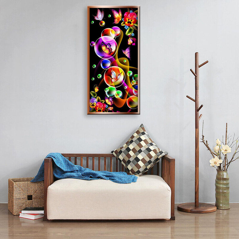 5D DIY Full Drill Diamond Painting Rhinestone Flowers Butterfly Picture Crafts