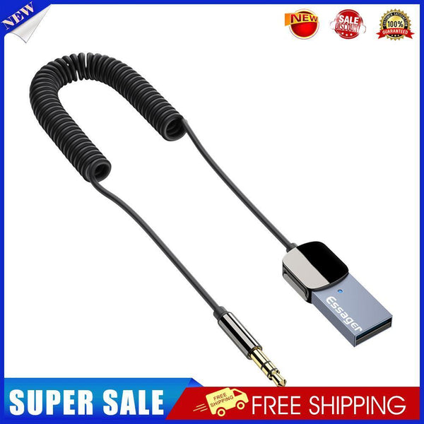 ESSAGER Bluetooth-compatible Adapter Handsfree Car 3.5mm AUX Audio Receiver