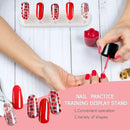 3 in 1 Nail Holder Practice Training Display Stand w/15pcs Nail Tips (White