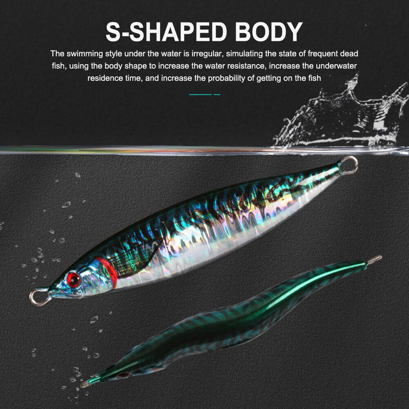 S Shaped Luminous Fishing Lure 12cm 160g Metal Artificial Bait (JIG81-1)