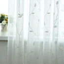 Embroidery Printing Curtain Window Screening Home Yarn Tulle Curtain(White)