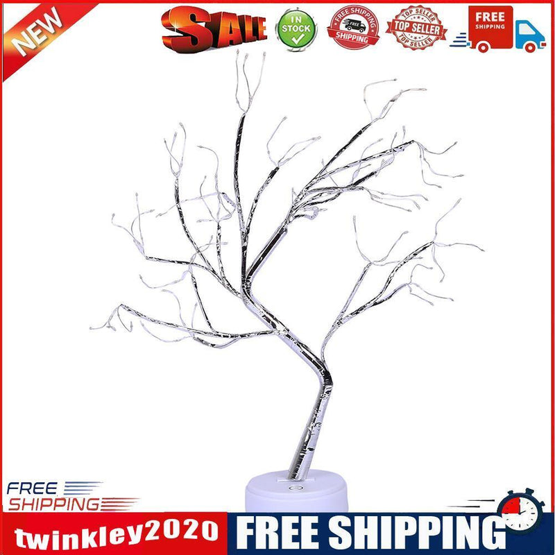 108 LED Touch Night Light Christmas Tree Copper Wire Fairy Lamp Cool White