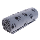 Pet Blanket Dog Puppy Cat Paw Print Soft Warm Fleece Bed Travel Basket Car