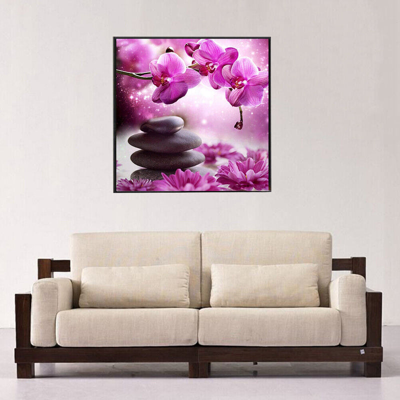 Phalaenopsis Stone 5D Diamond DIY Painting Craft Kit Home Decor Newly