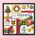 14CT Stamped Cross Stitch Kits DIY Printed Needlework Decor (K943 Winter) Newly