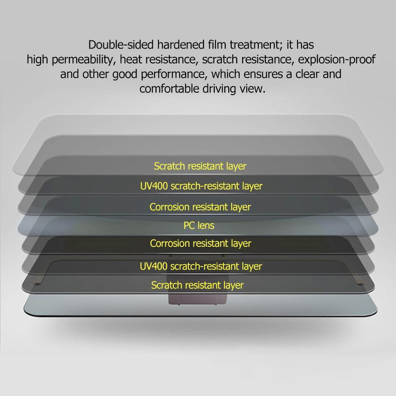 2 in 1 Car Sun Visor HD Anti Glare Dazzling Goggle Day Night Driving Mirror