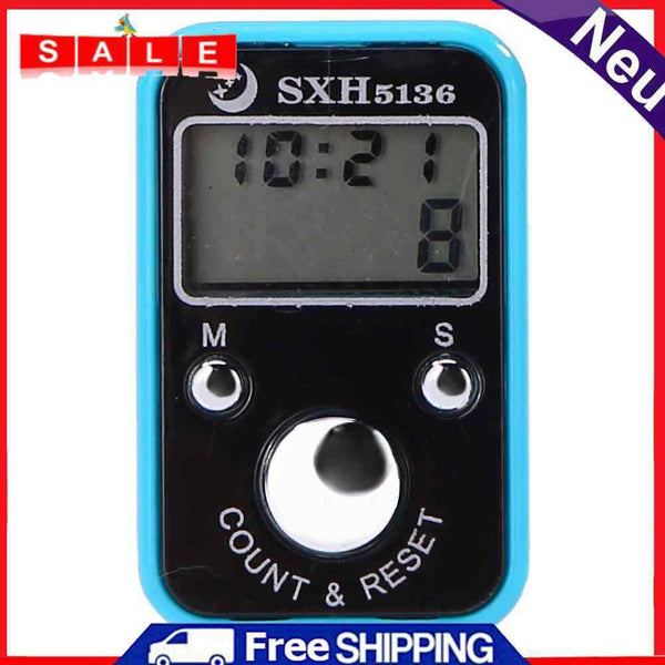 Mini Finger Counter Electronic Tally Counter with Time Function (Sky Blue)