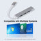 USB C Hub Splitter, USB 3.0 USB 2.0 4 in 1 Hub Dock Station Adapter (Grey)