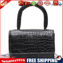 Women Stone Pattern Mini Handbag Women Chain PU Shoulder Bag Tote (Black)