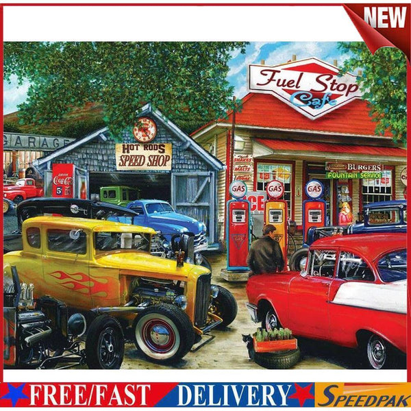 Oil Paint By Numbers Picture DIY Drawing Street Car Painting Kit Artwork #F