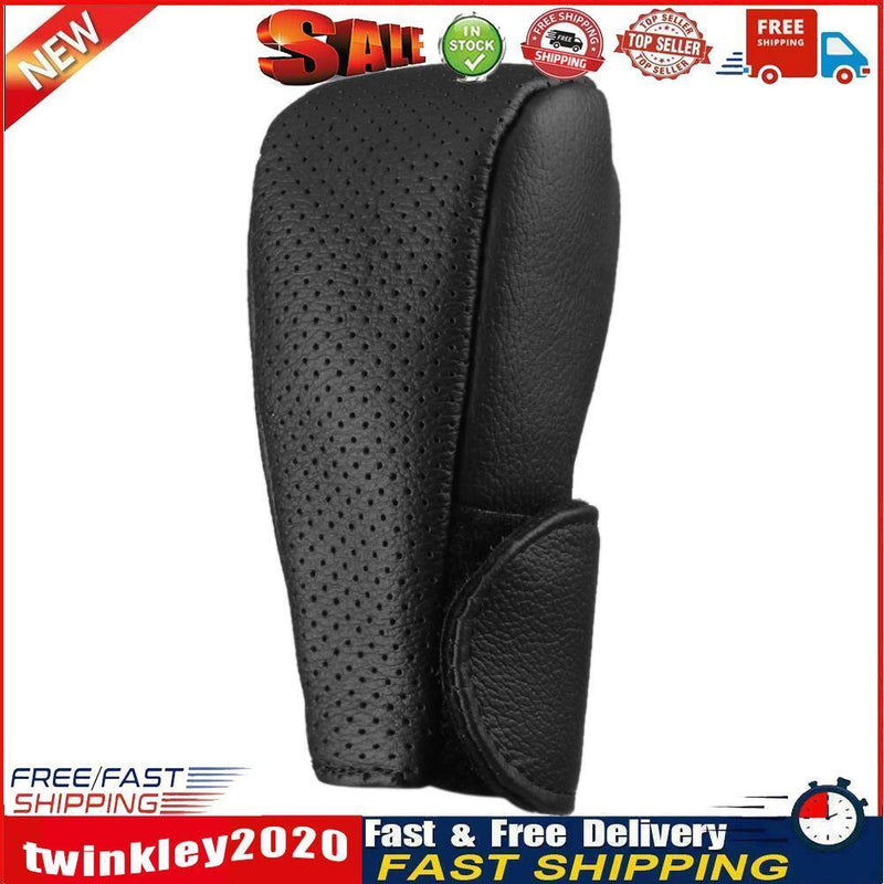 Black Synthetic Leather Car Auto/Manual Gear Shift Knob Protective Cover Newly