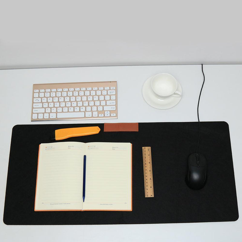 Office Computer Desk Table Keyboard Mouse Pad Felt Laptop Mat (Black) Newly