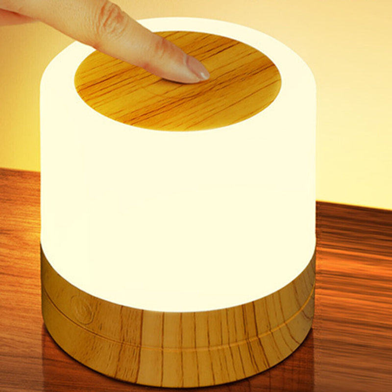 LED Night Light 7 Colors USB Bedside Living Room Table Lamp (Remote Wood) Newly