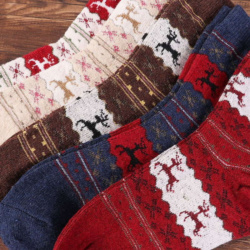 Warmer Cotton Christmas Socks Christmas Deer Floor Socks Sleeping Hosiery