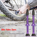 60mm Aluminum Tubeless Presta Valve Stem for Mountain Road Bike (Purple)