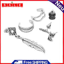 6pcs Women's Personalized Retro Punk Leaf Animal Creoles Which For