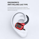 Waterproof Hanging Headphones Bluetooth-compatible Wireless Headset (Red) Newly