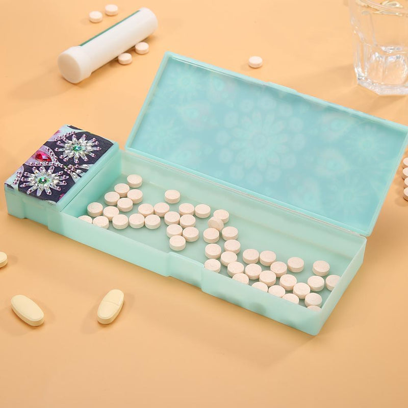 DIY Mandala Special Shaped Diamond Painting 2 Grids Pencil Case Storage Box Gift