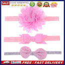 3pcs Baby Girls Elastic Bowknot Flower Headband Headwear Hair Band(Purple)