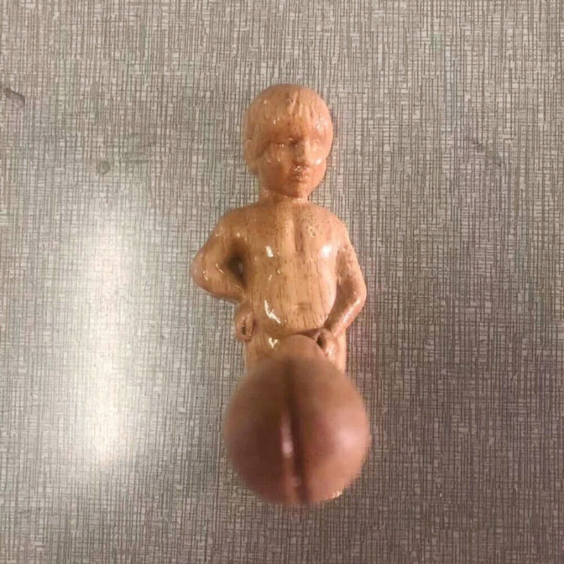 Creative Toilet Paper Roll Holder Statue Funny Wood Boy Shape Tissue Towel Stand