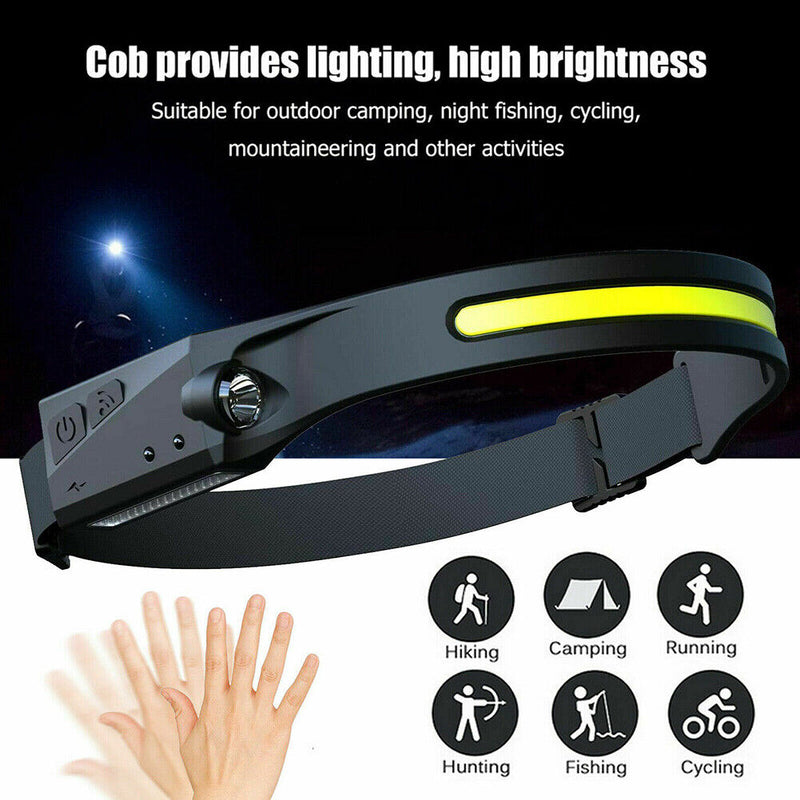 Portable COB Outdoor Induction Headlamp 3 Lighting Mode Cycling Night Light