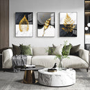 Frameless Golden Leaves Oil Paint by Numbers Kit Handpainted Artwork Wall C