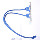 2 Ports USB 3.0 Back Panel to 20pin Header Cable with PCI Slot Plate Bracket