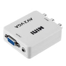 Hillrong Mini HD AV2VGA Video Converter Box AV RCA From CVBS to VGA Video HDTV Ada