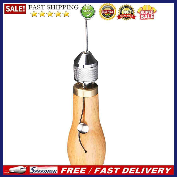 Wax Thread Needles Stitcher Leather Wooden Handle Sewing Sewing Hand Repair Tool