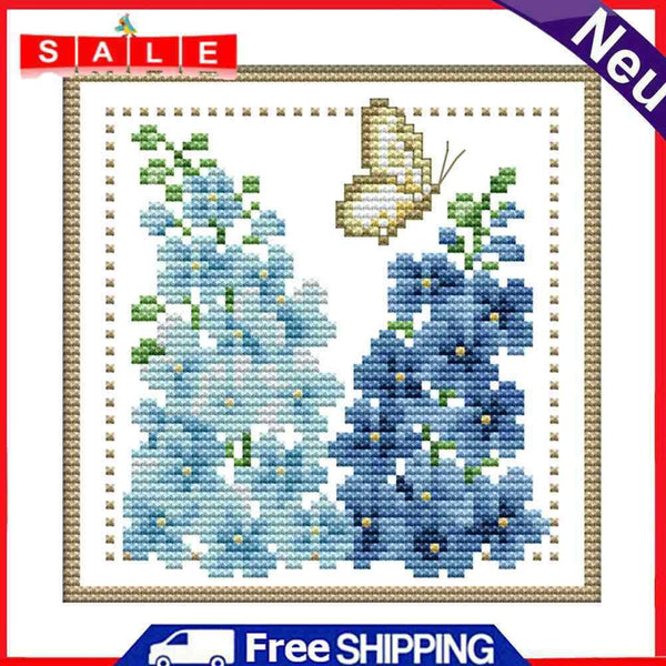 12 Months Flower Cross Stitch 14CT Stamped Canvas Printing Embroidery DIY Kits