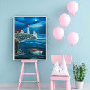 5D DIY Diamond Painting Full Round Drill Seaside Lighthouse Wall Decor Crafts