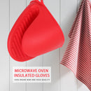 2pcs Kitchen Silicone Anti-scald Insulation Gloves Non-slip Oven Sleeve Set