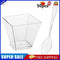 50pcs Food Cups Kitchen Decor Cake Cup with Spoon Set for Jelly Mousse Ice