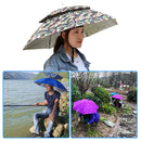 Portable Adjustable Fishing Sunshade Headwear Umbrella Hat for Camping Hiking