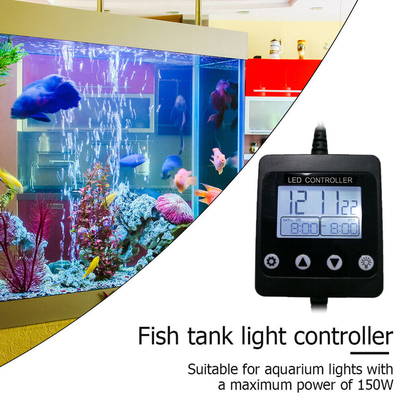 Aquarium Controller System LED Light Timer Modulator LCD Display Fish Tank