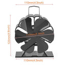 Fireplace Fan Efficient Heat Powered Stove Fan Log Wood Burner Black Fireplace
