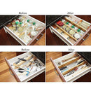 Kitchen Drawer Organizer Adjustable Divider Tray Storage Closet Z4B7 Bamboo X5H0