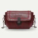 Retro PU Leather Shoulder Messenger Bag Women Solid Color Chain Crossbody Bags