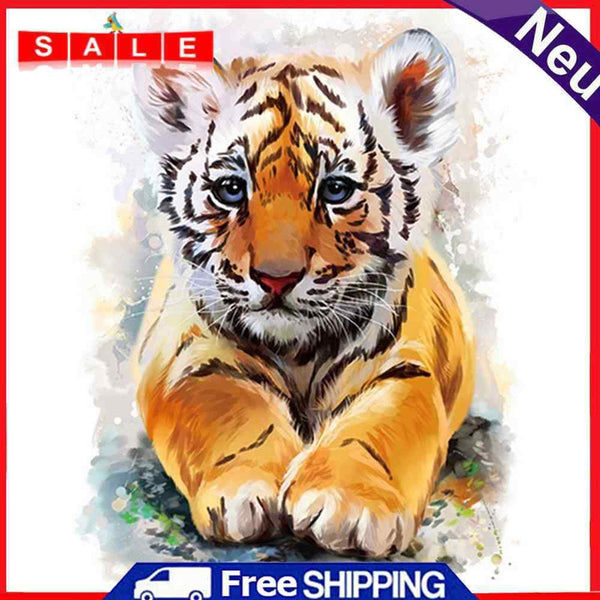 5D Full Round Drill Diamond Painting DIY Little Tiger Rhinestone Mosaic Picture