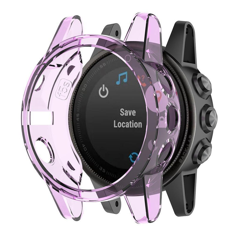 Anti-scratch TPU Transparent Skin Protector Frame for Garmin Fenix 5S Smartwatch