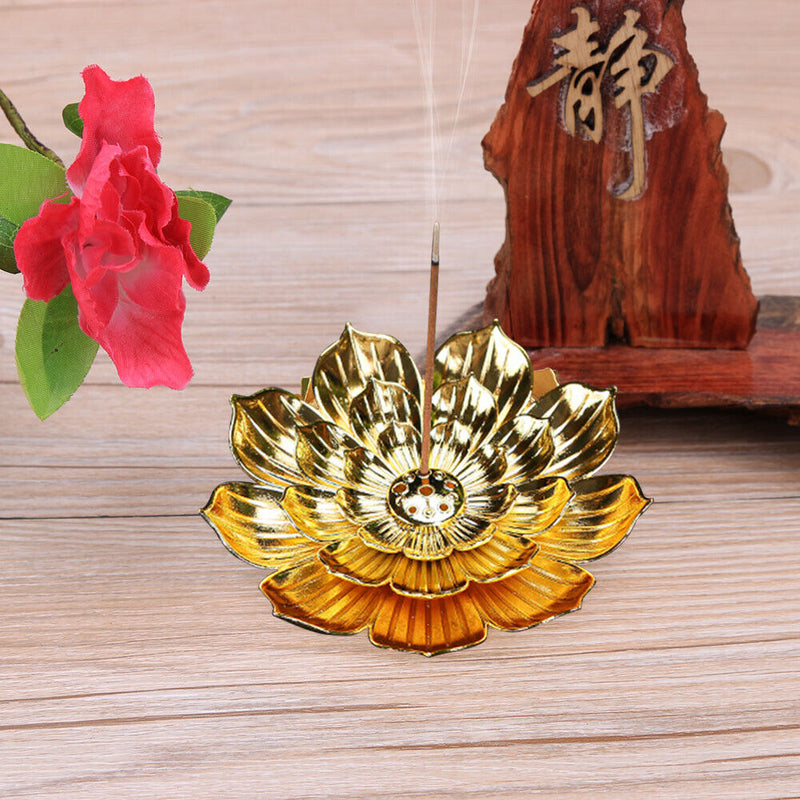 Sandalwood Incense Stick Lotus Censer Buddha Yoga Nasturtium Line Holder Plate